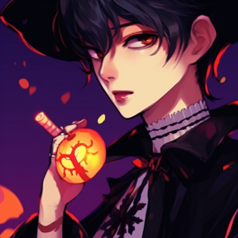 Two K-pop characters in haunting melody, subtle pastel ambiance, each holding half of a broken vinyl. kpop halloween theme matching pfp inspirations pfp for discord.