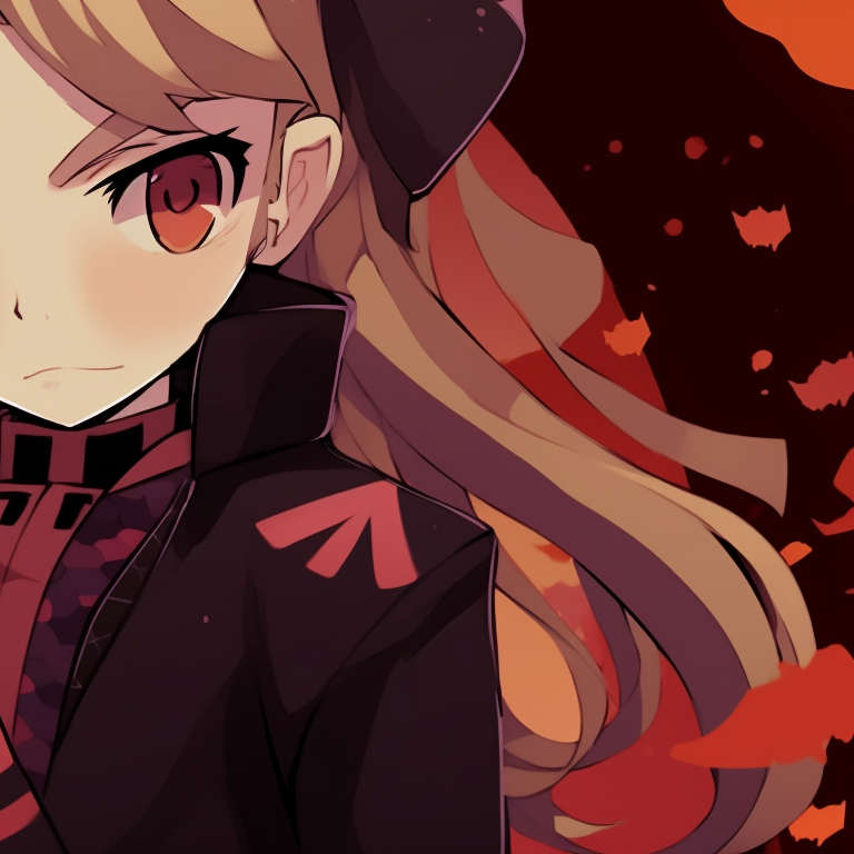 Zenitsu and Nezuko in stylized Halloween garb surrounded by an eerily foggy background. matching profile pictures zenitsu and nezuko pfp for discord.