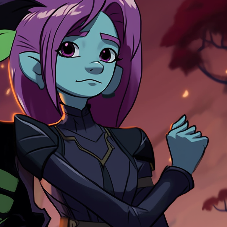 Beastboy and Raven in Halloween themed outfits, with predominant green and purple colors, emphasizing their signature color scheme. beastboy and raven pfp halloween cosplay pfp for discord.