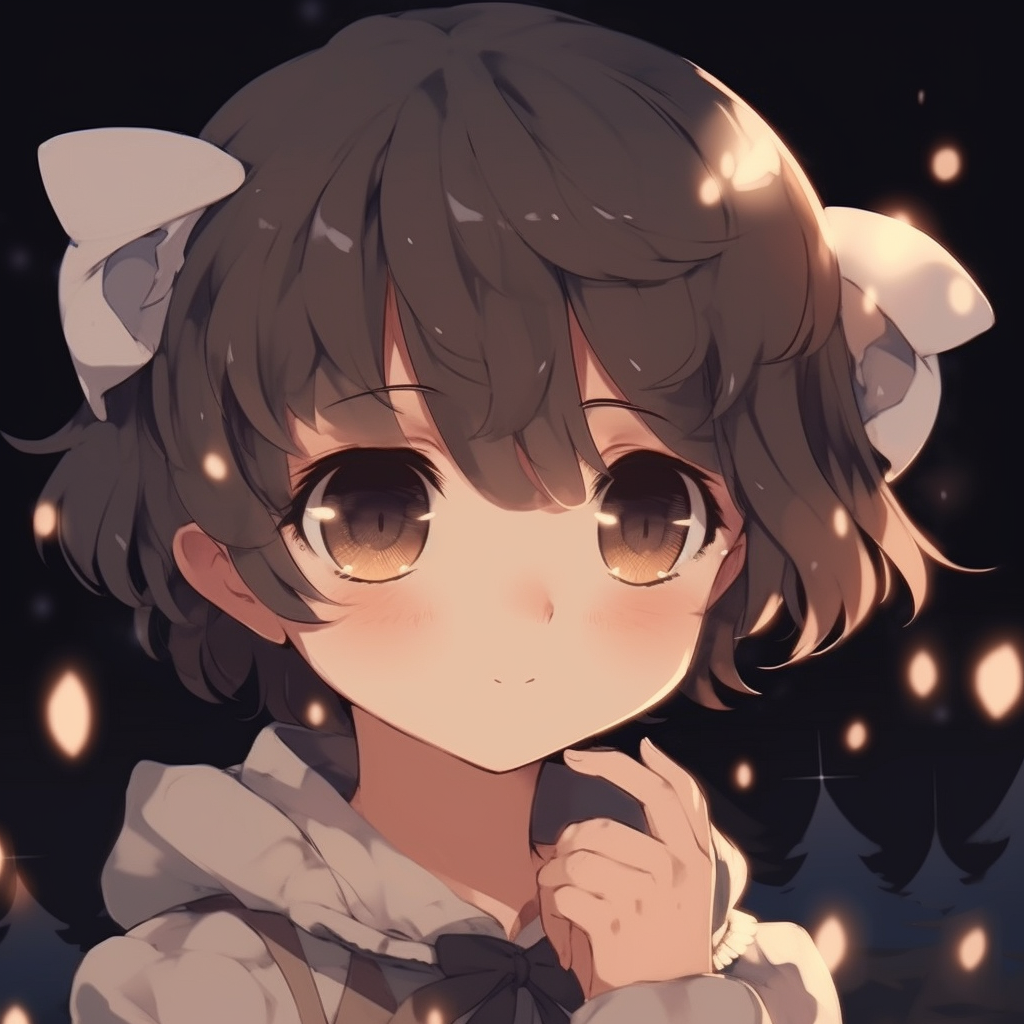 Anime girl with stars reflecting in her eyes, showcasing bright colors and dreamy aesthetic. enchanting aesthetic cute anime pfp pfp for discord.