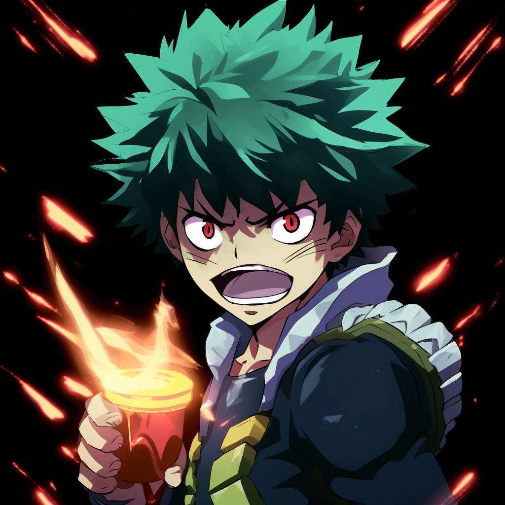 A composed Deku in a quiet scene, soft colors and detailed shading. highest rated animated pfp
