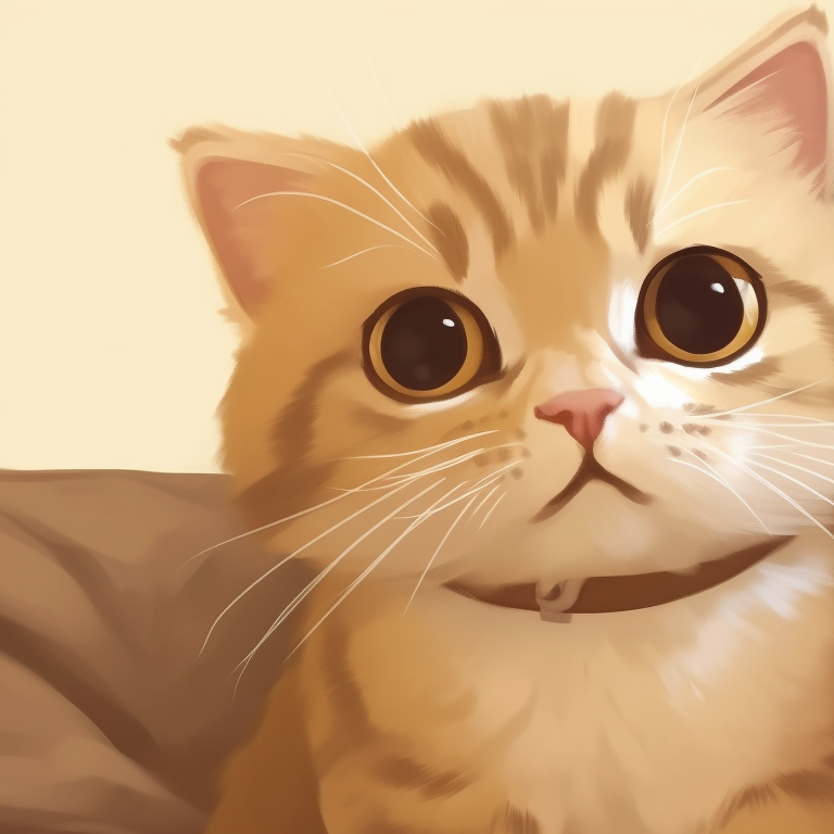 Two tabby cat characters, intricate striped fur patterns, standing with tails intertwined. cute cat matching pfp pfp for discord.