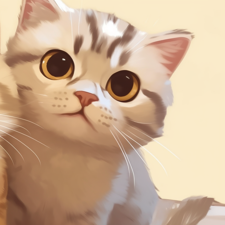 Two tabby cat characters, intricate striped fur patterns, standing with tails intertwined. cute cat matching pfp pfp for discord.