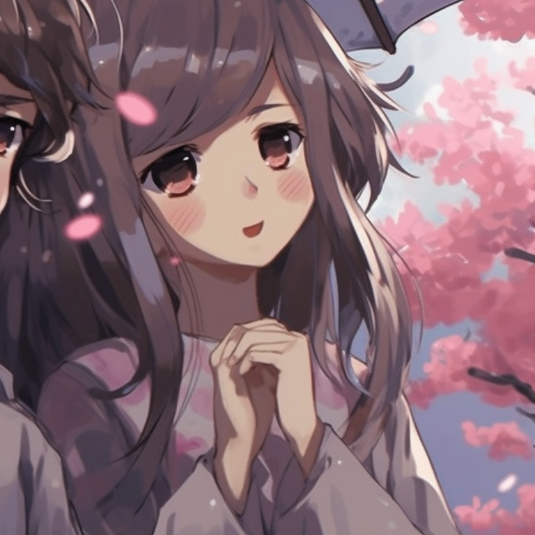 Two characters in silhouette, dynamic lines, and sunset-themed colors. perfect matching pfp for 2 friends pfp for discord.