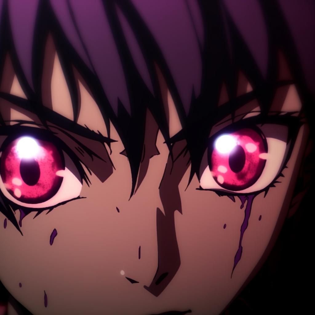The chilling beauty of Yuno's eyes, a blend of dreamy colors and sharp lines. intriguing styles of pfp anime eyes