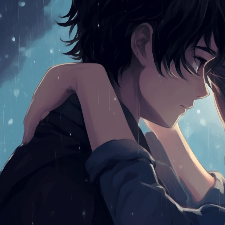 Two characters under a cherry blossom tree, pastel petals and soft light, looking into each other’s eyes. nifty couple matching pfp pfp for discord.