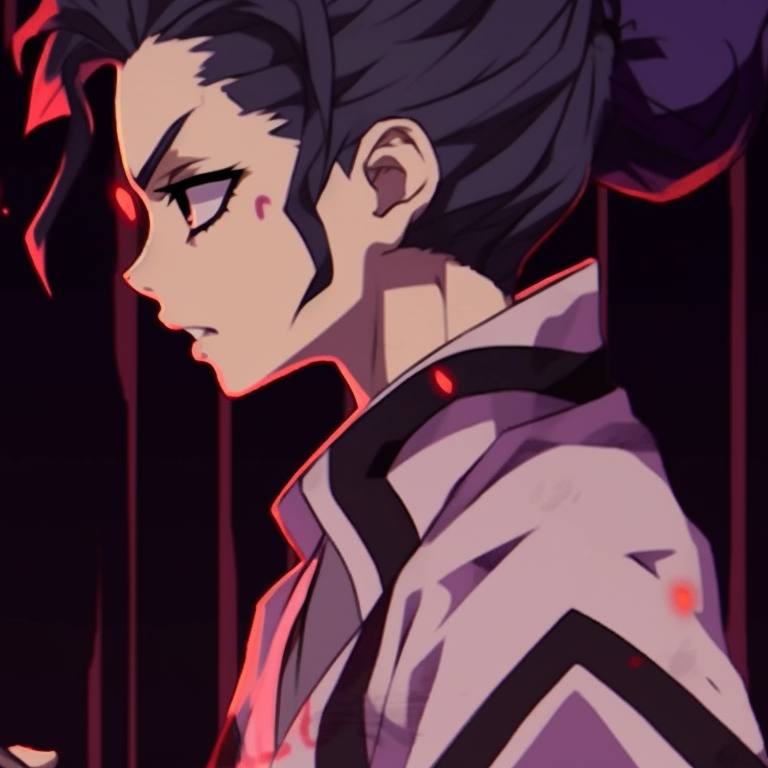 Two characters exhibiting back-to-back tight bond, portrayed in deep shades with dynamic lines. incredible demon slayer matching pfp pack pfp for discord.