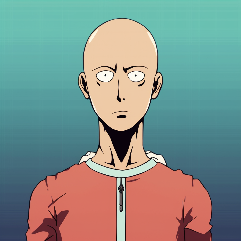 One Punch Man's Saitama yawning, showing his disinterest, soft lines and detailed shading. funny anime characters pfp pfp for discord.