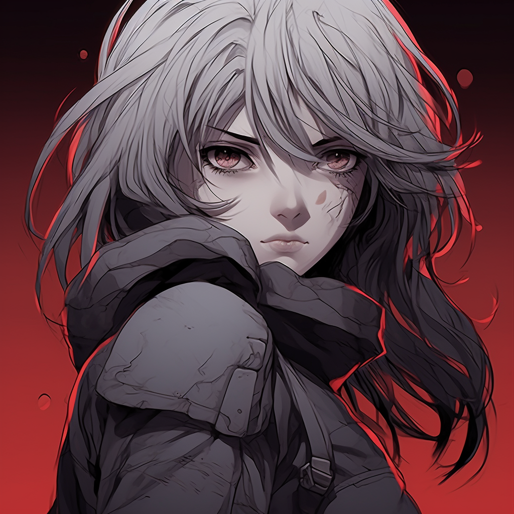 Major in her battle gear, high contrast and fine details. cool kid badass anime pfp