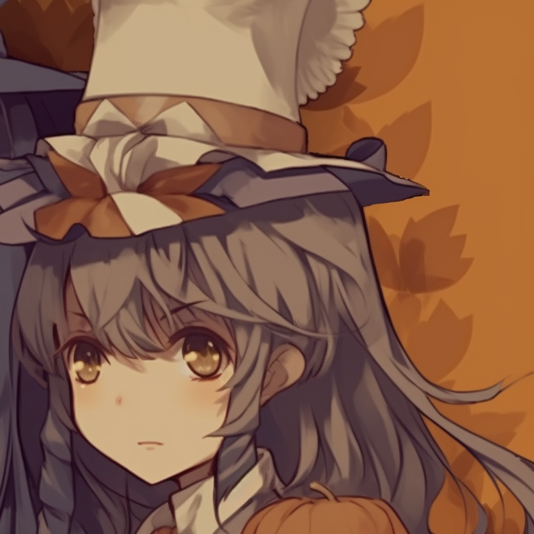 Two characters looking up at a harvest moon, ominous lighting and deep shadows. thanksgiving style halloween matching pfp for duo pfp for discord.