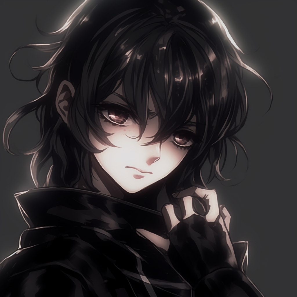 2000s shonen anime villain, profile picture features intense expressions and sharp lines. male y2k pfp