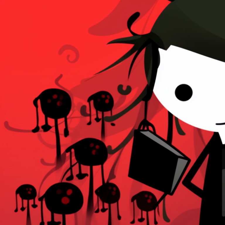 Two stickman characters, warm glow of jack-o'-lanterns lighting their faces, autumn colors and a cozy Halloween vibe. animated stickman pfp for halloween pfp for discord.