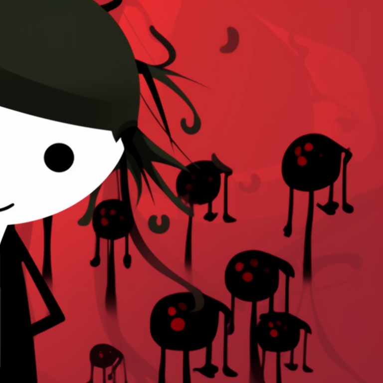 Two stickman characters, warm glow of jack-o'-lanterns lighting their faces, autumn colors and a cozy Halloween vibe. animated stickman pfp for halloween pfp for discord.