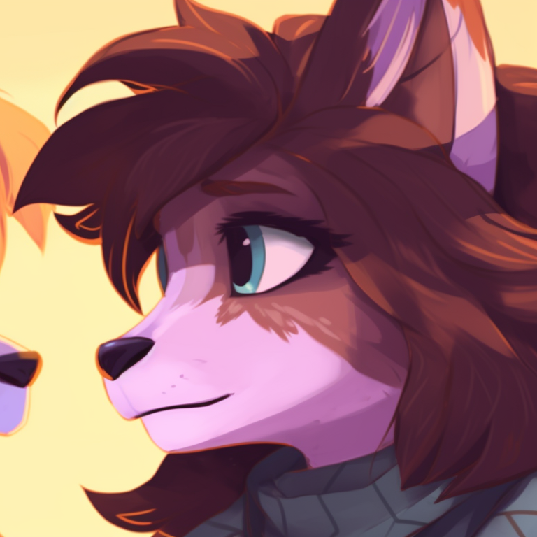 Two anthropomorphic characters, vibrant colors and intricate detailing, gazing together at the wilderness. furry matching pfp examples pfp for discord.