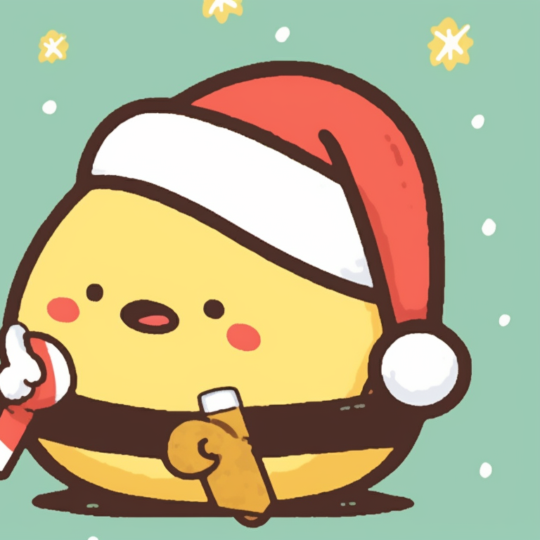 Wish me Mell and Kero Kero Keroppi dressed in Christmas attire, dancing on a winter night, expressing a playful mood with dynamic lines. matching christmas sanrio pfp news pfp for discord.