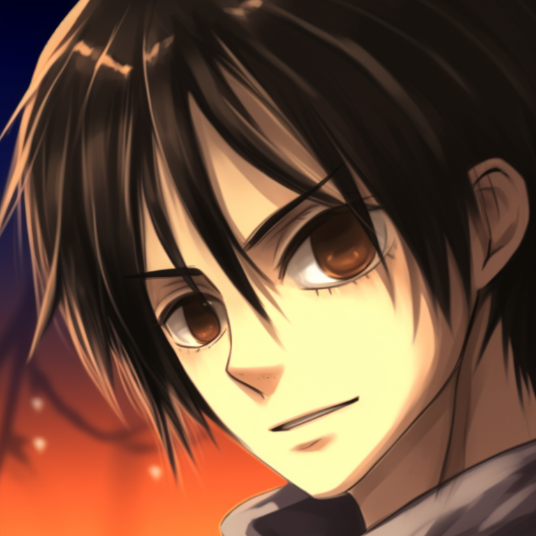 Eren and Mikasa in Halloween-themed outfits, vibrant colors and distinct details. unearth eren and mikasa matching pfp halloween theme ideas pfp for discord.
