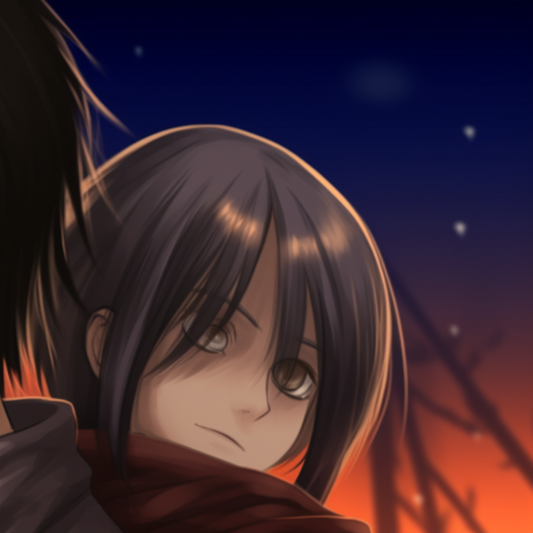 Eren and Mikasa in Halloween-themed outfits, vibrant colors and distinct details. unearth eren and mikasa matching pfp halloween theme ideas pfp for discord.