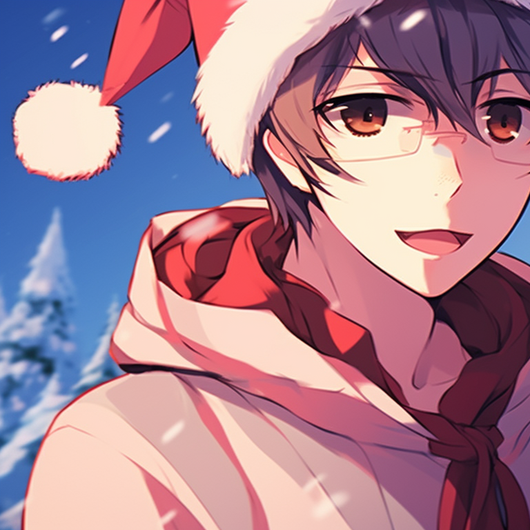 Two characters, radiant holiday lights and dark night backdrop, defending a Christmas tree. celebrate with matching christmas discord pfp pfp for discord.