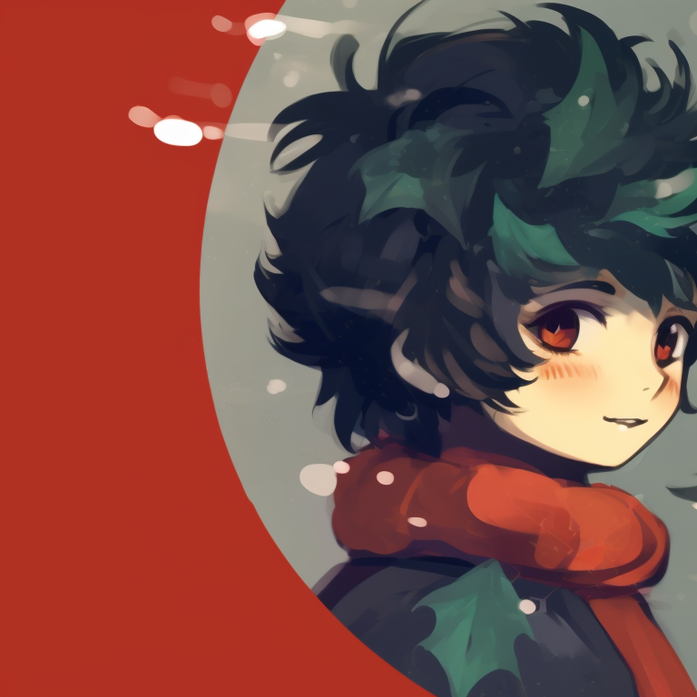 Two characters under mistletoe, bright Christmas colors and gentle brush strokes. essential matching christmas pfp for discord pfp for discord.