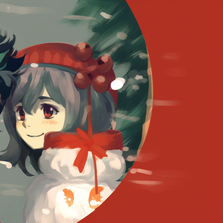 Two characters under mistletoe, bright Christmas colors and gentle brush strokes. essential matching christmas pfp for discord pfp for discord.