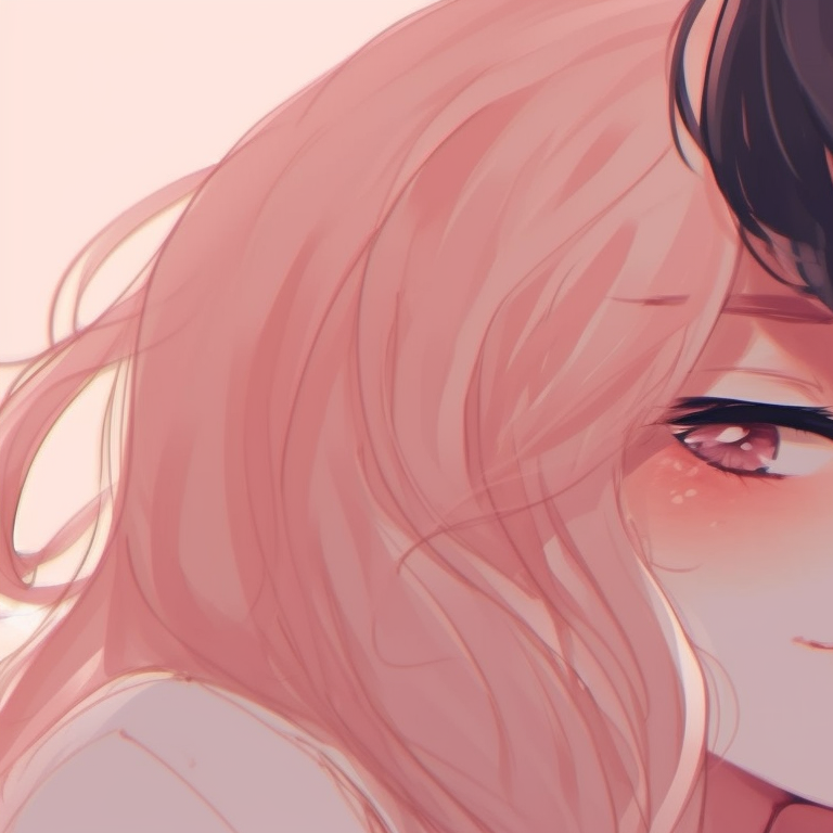 Two characters conveying similar expressions, flat colors with detailed facial designs. cute couple matching pfp pfp for discord.