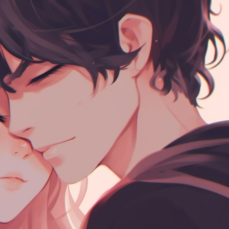 Two characters conveying similar expressions, flat colors with detailed facial designs. cute couple matching pfp pfp for discord.