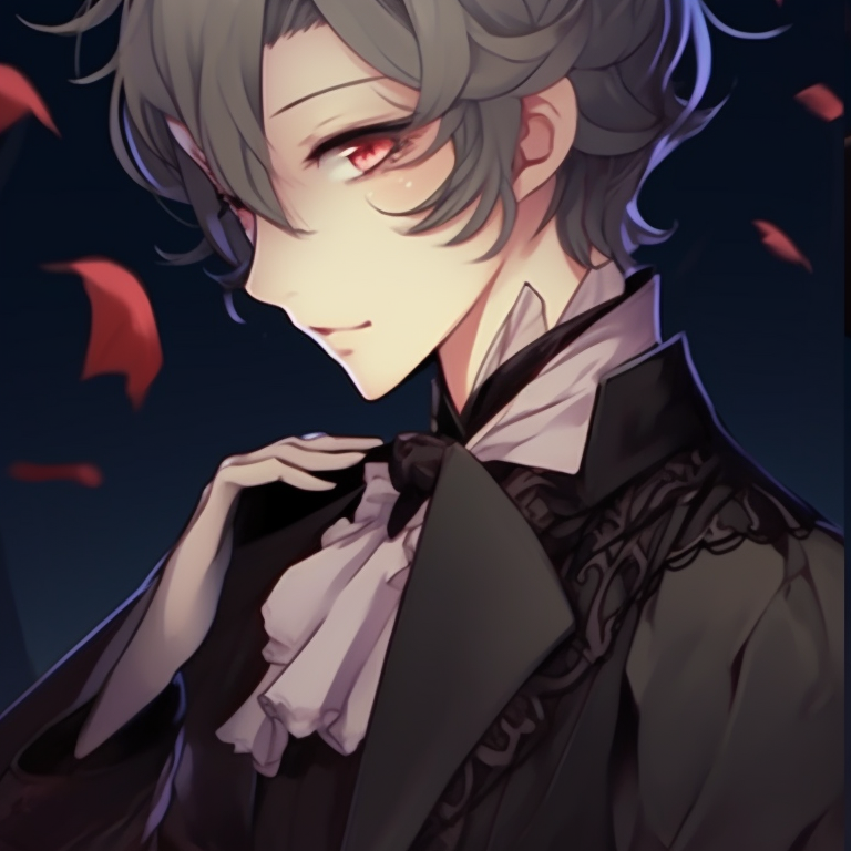 Two characters in whimsical Halloween costumes, a witch and a dracula, standing under a bright moon. anime halloween pfp matching concepts pfp for discord.