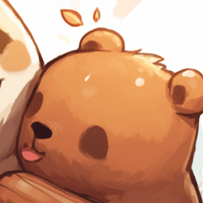 Mocha bear sleeping on Milk bear's lap, comfortable setting and gentle expressions. best of milk and mocha pfp pairs pfp for discord.