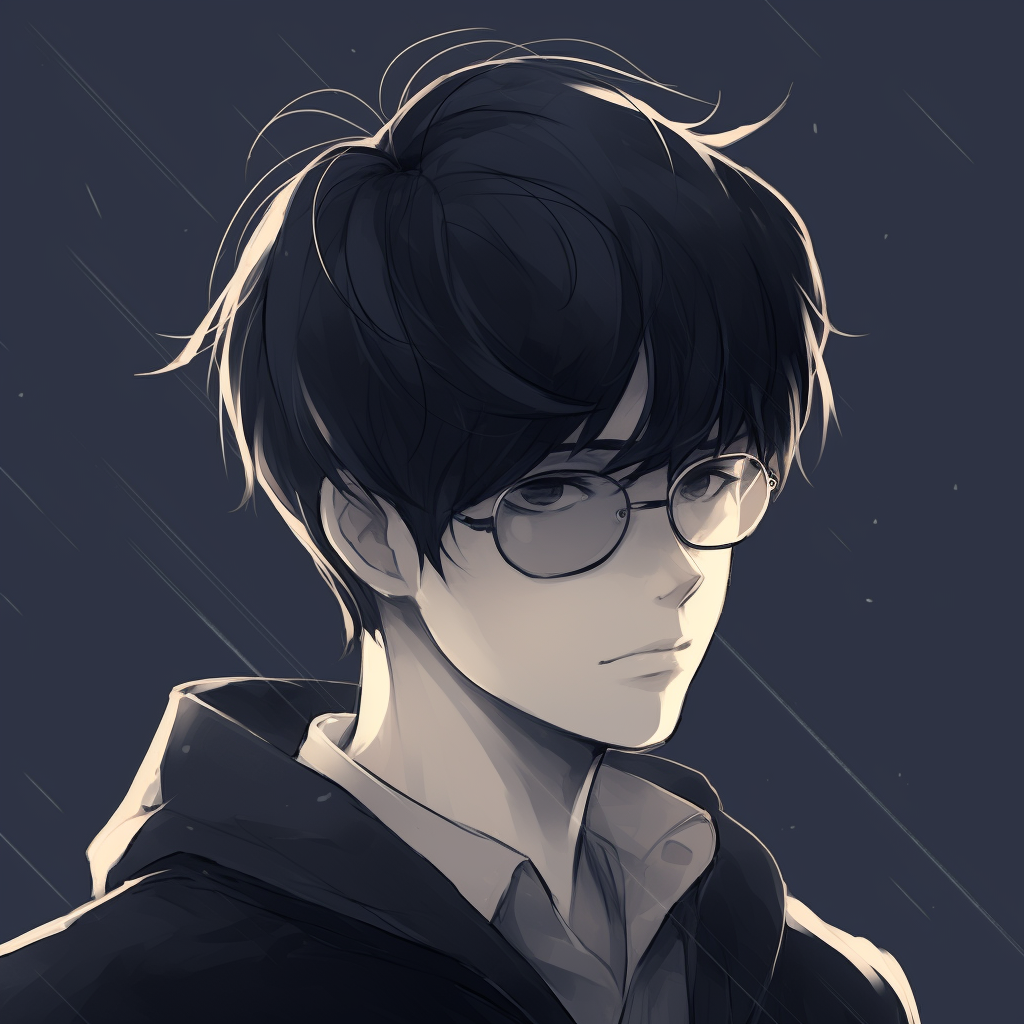 Male anime figure in professional attire, clean lines and confident pose. stylish anime male pfp pfp for discord.