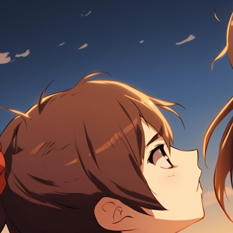 Two characters, rainy day and muted colors, under a shared umbrella. horimiya season insight pfp for discord.