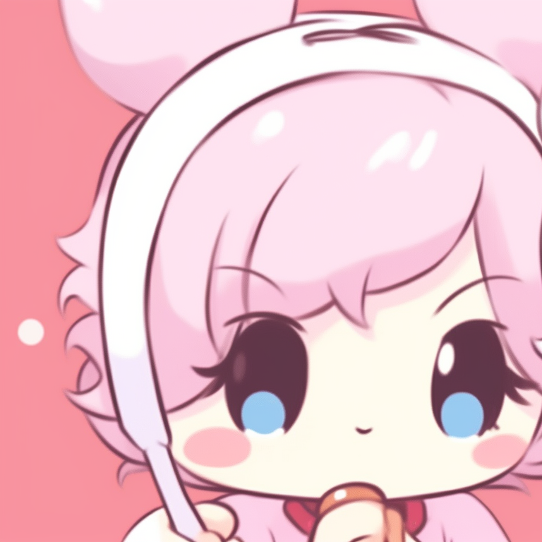 Two Sanrio characters, soft pastel backgrounds and love themes present. modern matching sanrio pfp pfp for discord.