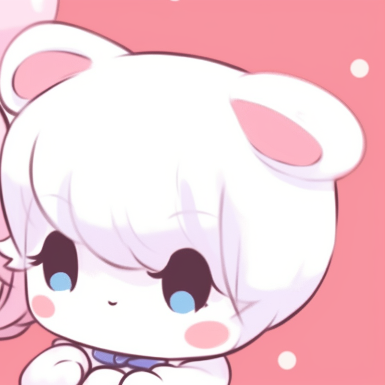 Two Sanrio characters, soft pastel backgrounds and love themes present. modern matching sanrio pfp pfp for discord.