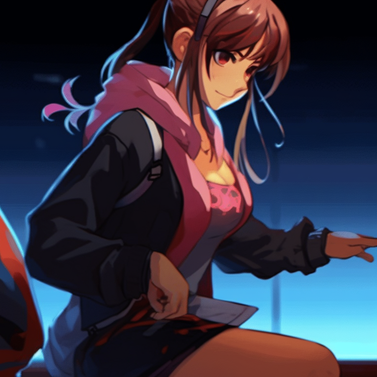 Two characters geared up in futuristic gaming attire, high contrast and fine detailing with gaming consoles. matching gif pfp for gamers pfp for discord.