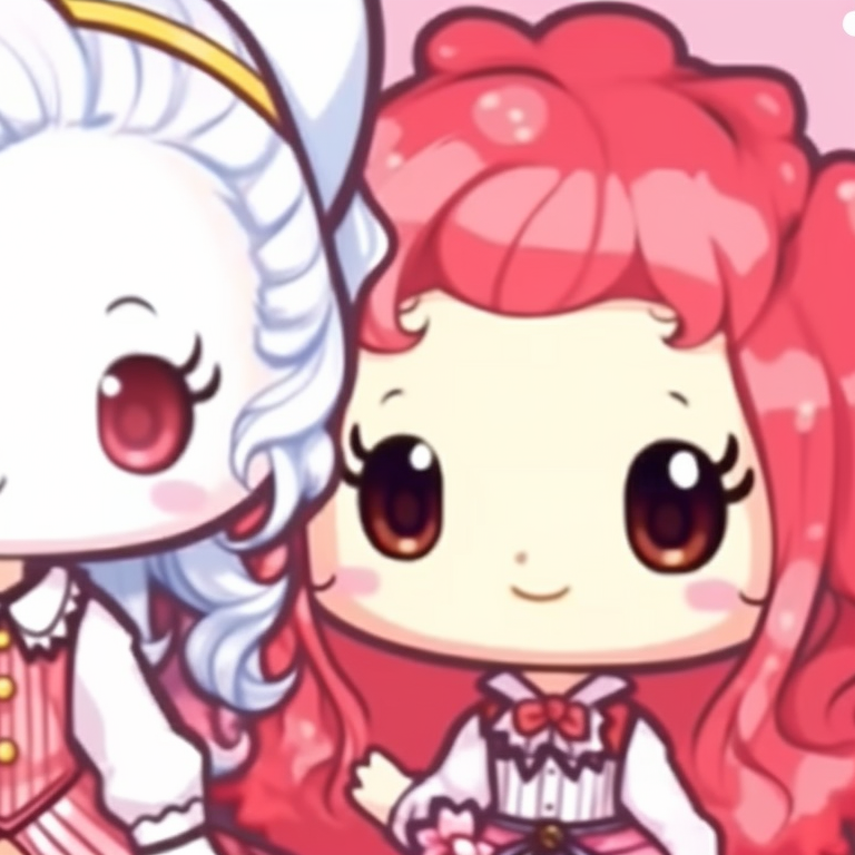 Hello Kitty characters in picnic setting, light and warm colors. hello kitty matching pfp designs pfp for discord.