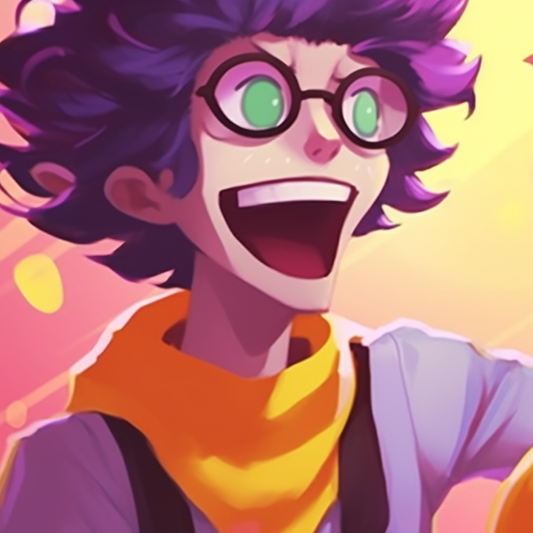 Two characters doing slapstick comedy, popping colors and high energy. comical matching pfp specifically for couples pfp for discord.