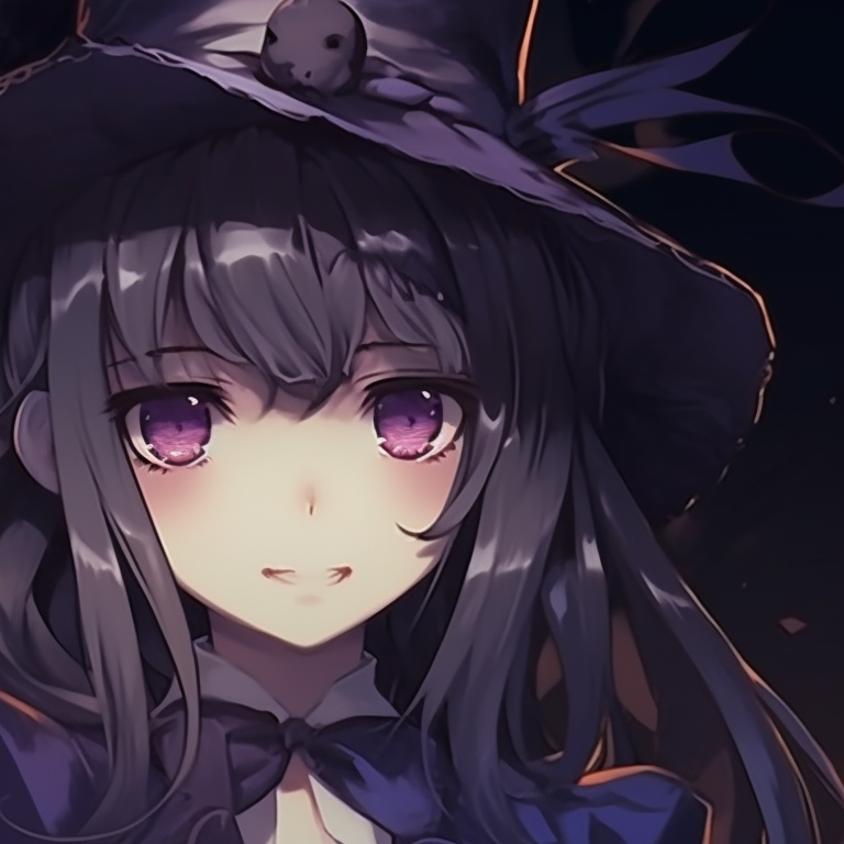 Two characters, witch and warlock, against a smoky backdrop creative hot matching pfp halloween theme pfp for discord.