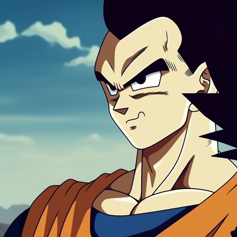 Goku and Vegeta in casual training outfits, illustrated with bold lines and earthly colors. dragon ball goku and vegeta matching pfp pfp for discord.
