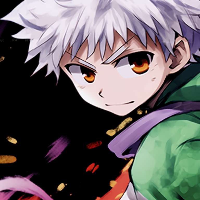 Gon and Killua in action poses, bold lines and bright colors. manga gon and killua matching pfp pfp for discord.