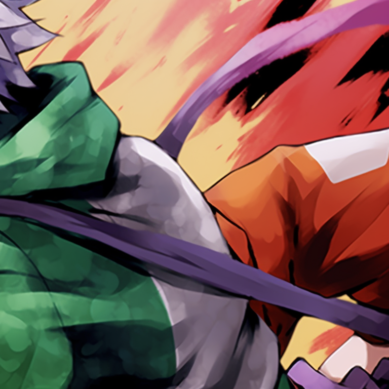 Gon and Killua in action poses, bold lines and bright colors. manga gon and killua matching pfp pfp for discord.