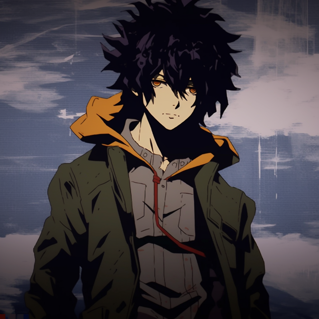 Kaneki from Tokyo Ghoul, filled with heavy, distorted lines and a gloomy gradient. top grunge anime aesthetic