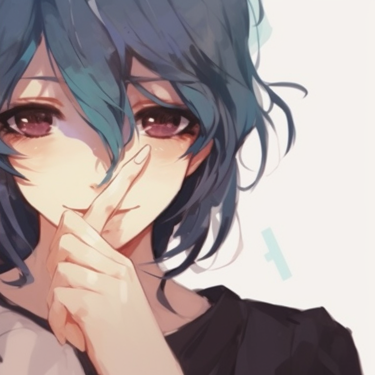 Two characters mirroring each other’s stance, subtle hues and harmonious symmetry. chic matching pfp for anime best friends pfp for discord.