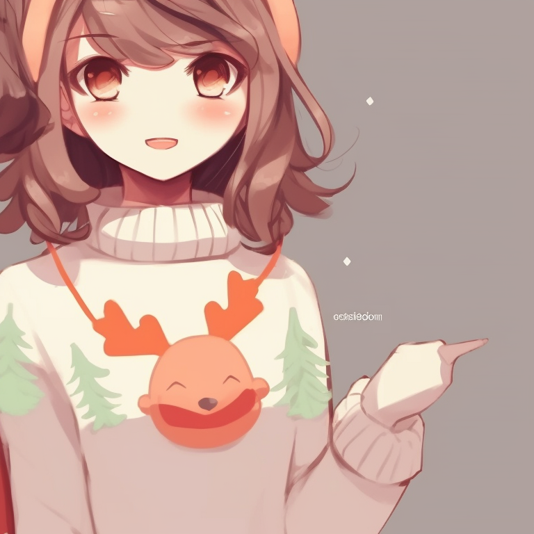 Two characters, detailed snowy background and warm color spectrum, sharing a moment over a cup of hot chocolate. christmas themed matching discord pfp for girls pfp for discord.