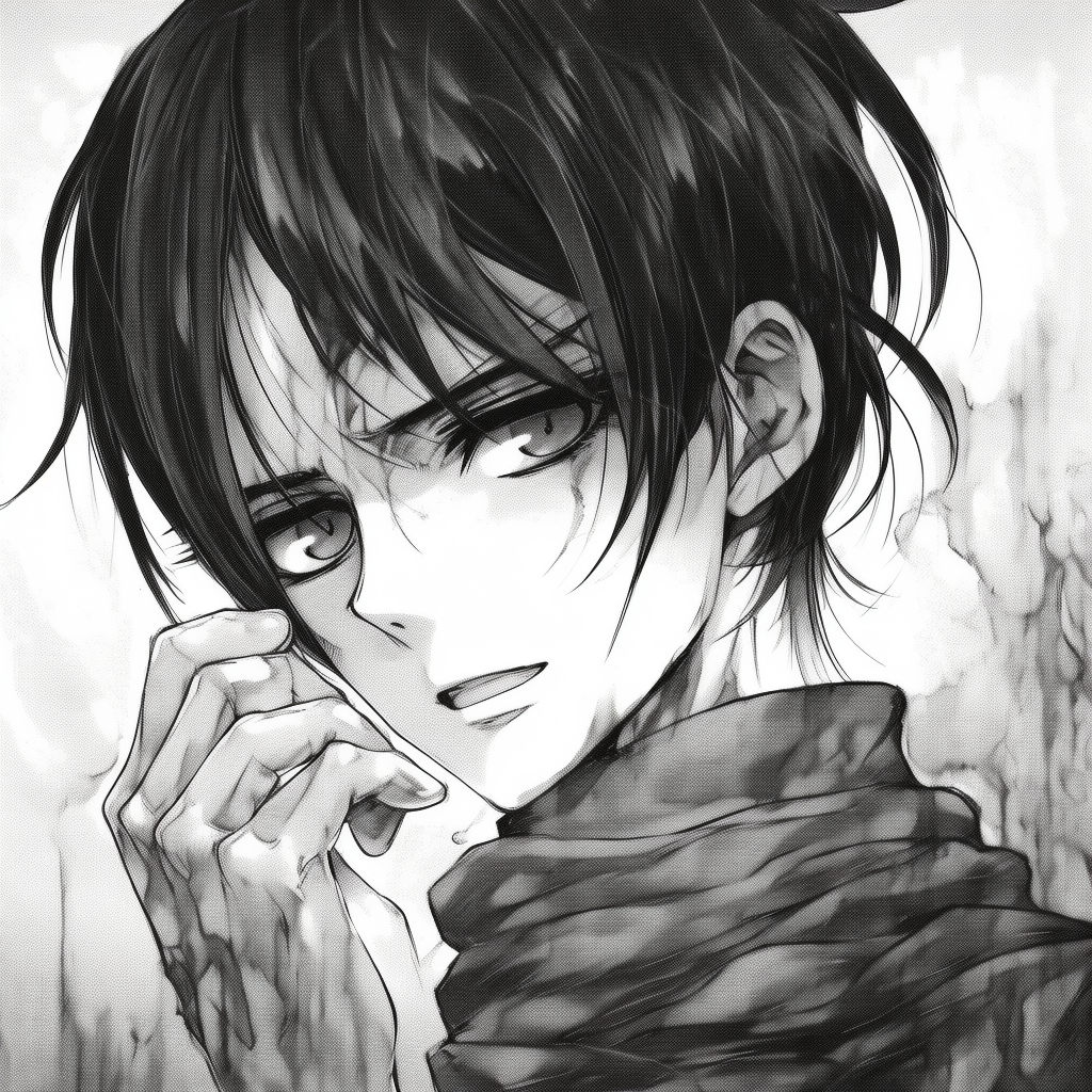 Levi Ackerman in a combat pose, focusing on his weapons and intricate uniform details. top rated anime manga pfp