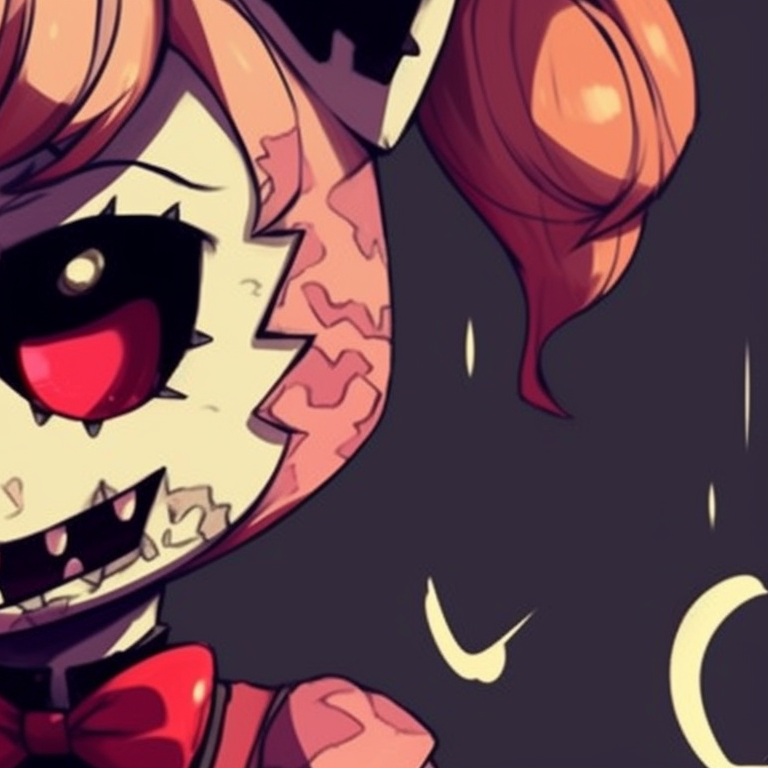 Two characters, one hiding behind the other in a protective stance, darker shades and neon highlights. awesome fnaf pfps to match pfp for discord.