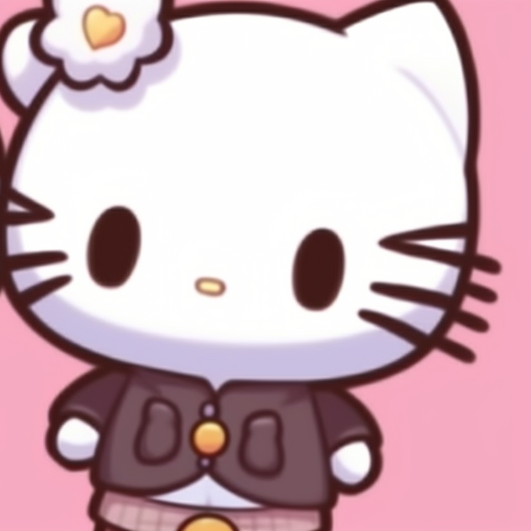 Two Hello Kitty characters, pastel pink background, adorned with ribbons. hello kitty matching pfp ideas pfp for discord.
