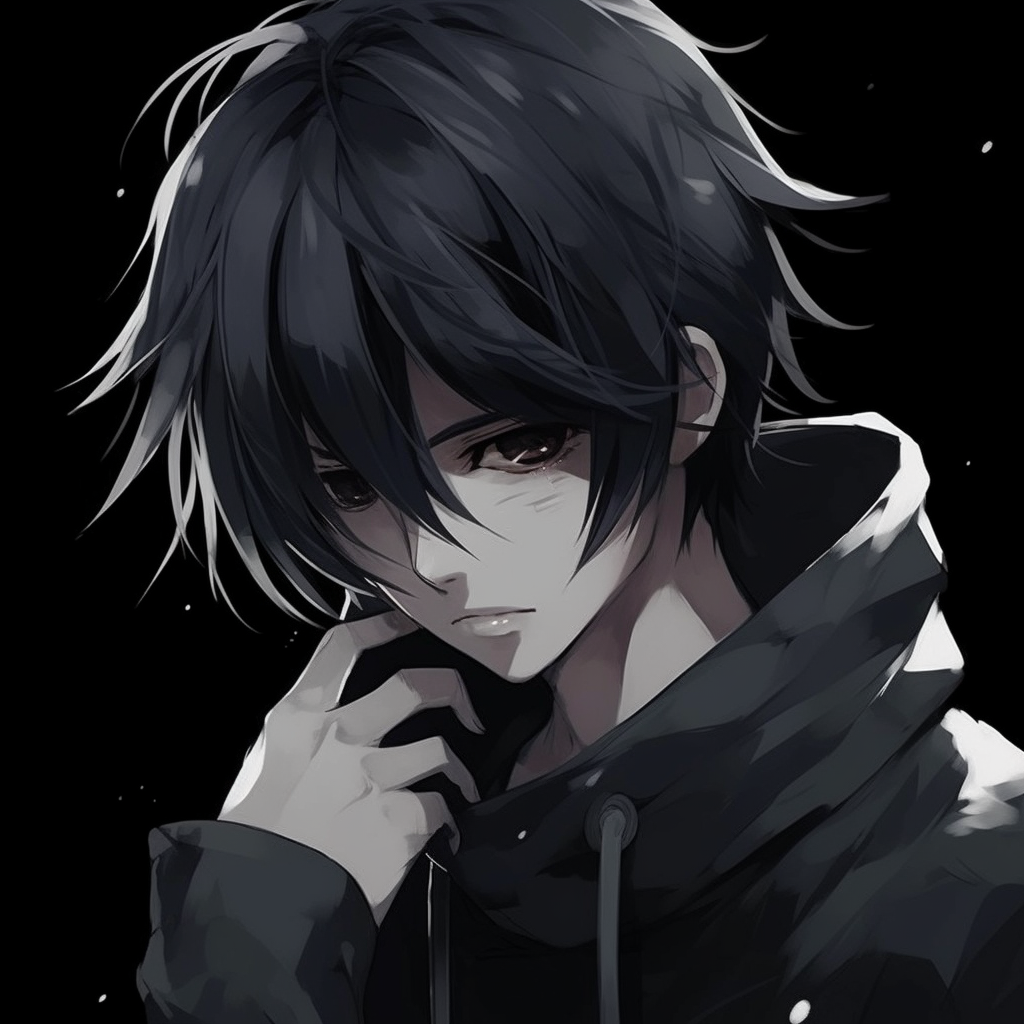 Sasuke with Sharingan activated, emphasising red and contrasting colors. unique anime male pfp pfp for discord.