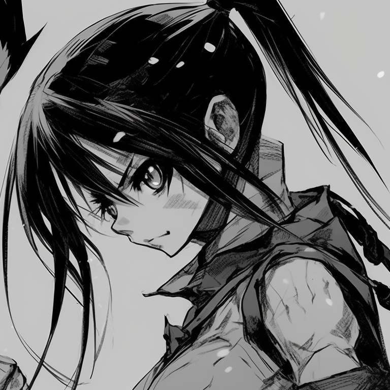 A loving gaze shared between two characters, detailed backgrounds, offering a sense of depth. black and white matching pfp for couple pfp for discord.