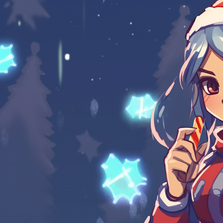 Two characters mid-firefight, against a backdrop of Christmas lights, festive clothing and playful depiction valorant christmas pfp matchups pfp for discord.