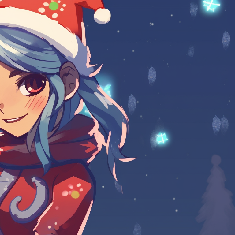 Two characters mid-firefight, against a backdrop of Christmas lights, festive clothing and playful depiction valorant christmas pfp matchups pfp for discord.