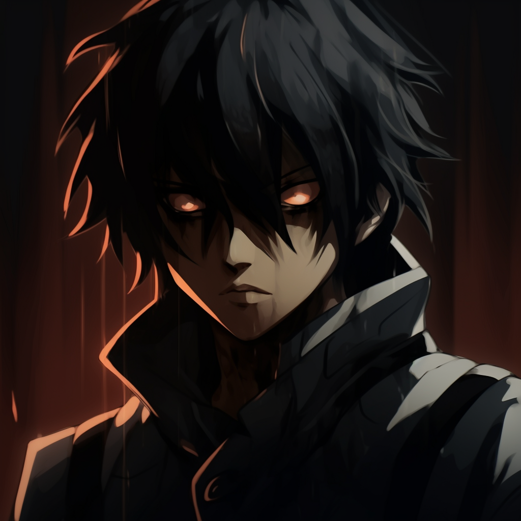 A My Hero Academia profile picture with dark theme and laden with shadows. anime black pfp aesthetics pfp for discord.